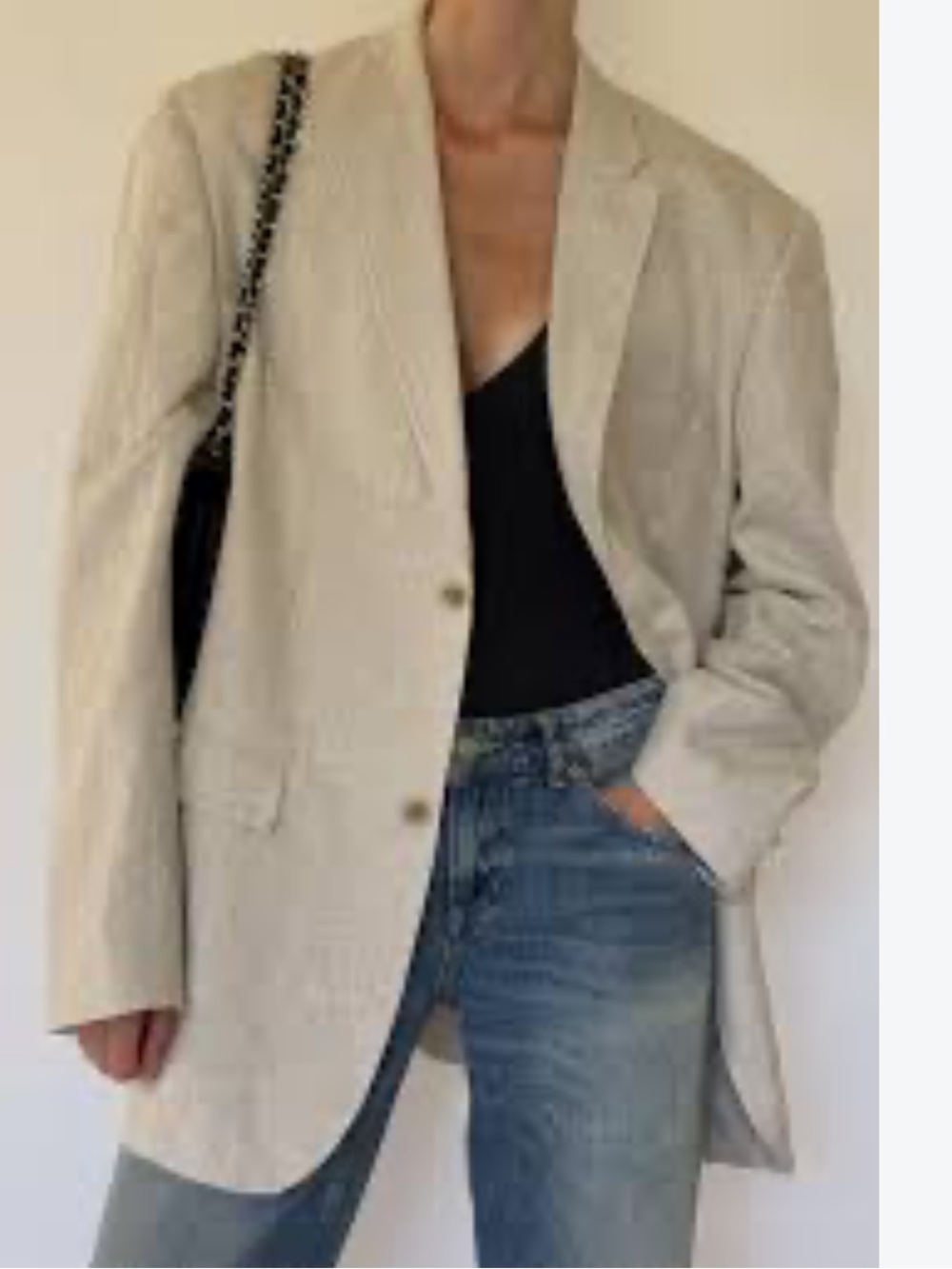 Talbots 100% linen light cream Single-Breasted Blazer Cottage core women  size 8